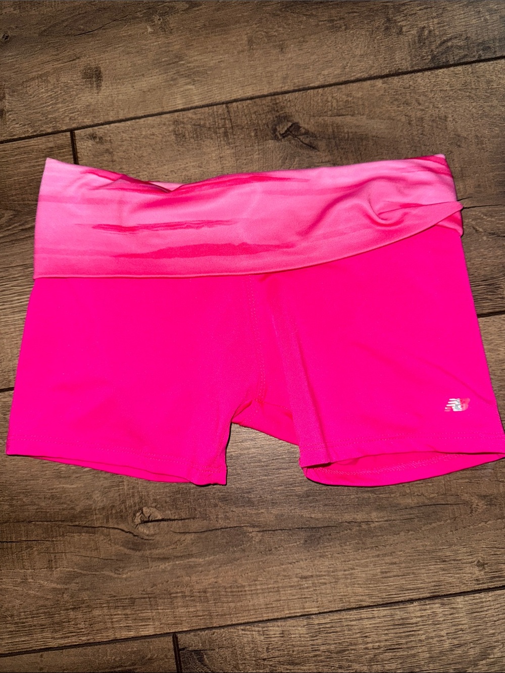 New Balance Kids Hot Pink Foldover Waist Athletic Shorts